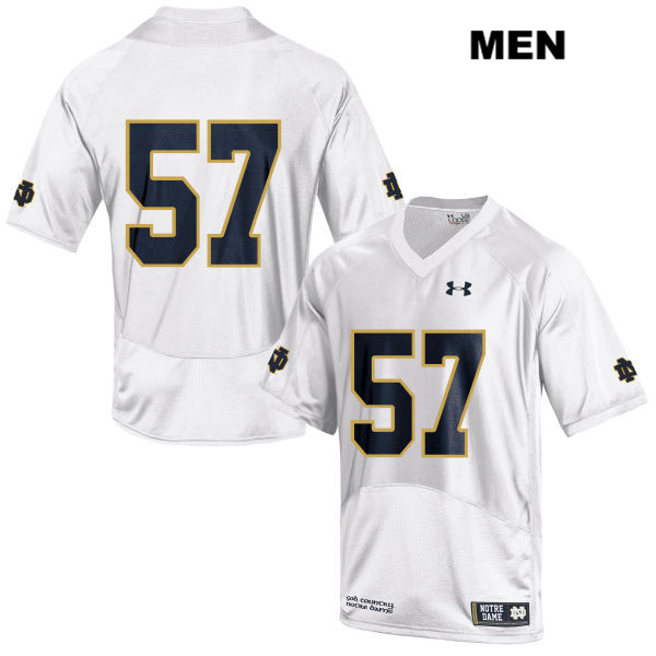 Men's NCAA Notre Dame Fighting Irish #57 Jayson Ademilola Stitched College Under Armour Authentic White No Name Football Jersey EL10C74MA